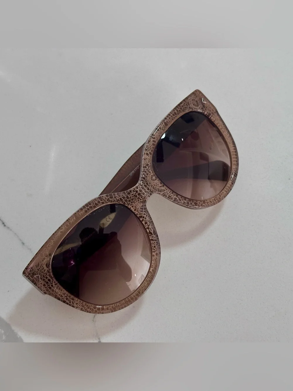 Prada Brown Patterned Cat-Eye Sunglasses